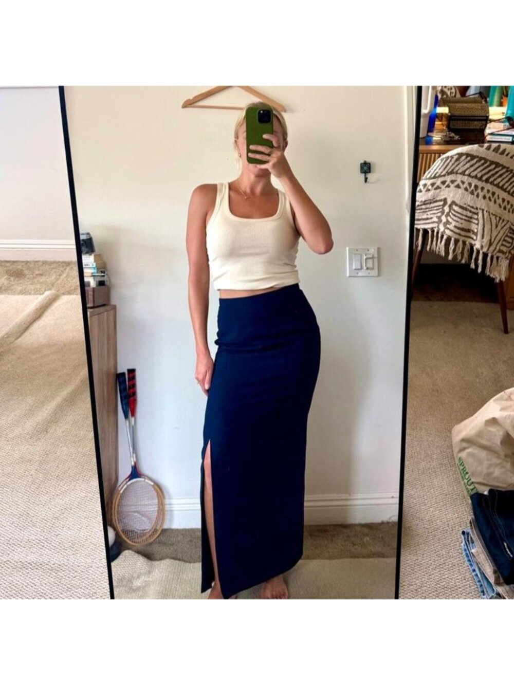 AMERICAN VINTAGE NAVY BLUE MAXI SKIRT WOMENS 2P